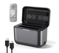 Fast Battery Charger for Insta360 X4 Air, Dual-Channel Portable Charge Case,X4Air Batteries Charging Hub with Type-C Cable for Insta 360 X4 Air Accessories (NOT For Insta360 X4)
