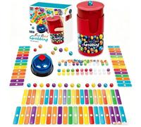 Fast Bead Grabbing Game, Match Color Bingo Game Set, Candy Land Board Game, 2025 Match Games, Upgrade 90 Beads & 6 Code Cards 1 Bells & Beads Can Reaction Training, for Family Party