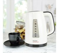 KitchenPerfected Quiet Rapid Boil Eco-Friendly Cordless Kettle - 3000w, 1 cup boil, 1.5 Litre (6 cups), Removable Filter - Cream - E1526WI