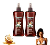 Fast Bronzing Sunbed Cream Tanning Accelerator, Bronzing Fast Tanning Oil, Hydrating Body Oil with Tropical Coconut Fragrance for Deep Natural Tan, Long-Lasting, Hydrating Formula (2Pc)