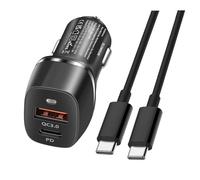 Fast Car Charger USB C 38W and Cable for iPhone 15, Samsung Galaxy, Xiaomi, Google Pixel, Huawei, Motorola