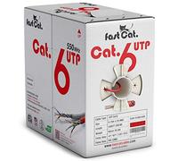 fast Cat. Cat6 Ethernet Cable 1000ft - 23 AWG, CMR, Insulated Solid Bare Copper Wire Internet Cable with Noise Reducing Cross Separator - 550MHZ / 10 Gigabit Speed UTP LAN Cable 1000 ft - CMR (Red)