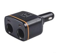 Fast Charge Car Phone Charger 145W Total Output Dual Ports Type-C USB-A with LED Display - Efficient Charging for Commuting Travel