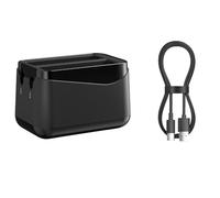 Fast Charge Hub for Insta360 X4 Air Portable Charger for Action Camera 2 Channel Battery Quick Charging Storage Station with Charging Cable and Memory card Slot Protective Case Camera Accessories