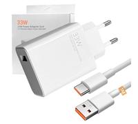 Fast Charger 33W, Charger with 1M USB-C Data Cable and Power Adapter Compatible with Xiaomi 14/13/12/11/10 Series, Redmi Note 14/13, Redmi 13/12/11T/10S, Poco C75/A5/F4/F5/X5/X6/M4/M5