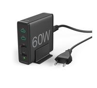 Loader Rapide 4 Ports, 2 X Usb-C Pd / QC, USB - A,60 W, Black