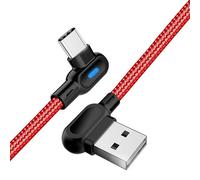 Fast Charger Cable for PS5 Controller, USB Type C Charging Lead for Xbox-Series X/S Controller Google 6 7 Samsung S20 21 (1M-RED-LED)