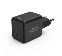 Fast Charger, USB-C, PD/QC/GaN, Super Mini Charger, 45 W, Black