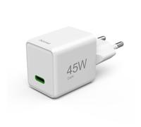Fast Charger, USB-C, PD/QC/GaN, Super Mini Charger, 45W, White