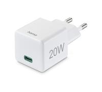 Fast Charger, USB-C, PD/Qualcomm®, Mini Charger, 20W, White