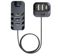 Fast Charging 66W Car Charger with 6 USB Ports and 1 5m Cable Great for Simultaneous Device Charging