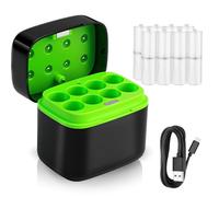 Fast Charging 8-Solt Battery Charger with USB-C Input for AA AAA Rechargeables ，Compatible with Li-ion NiMH NiCd - Travel, Car, Home Use