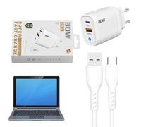 Fast Charging Block, Phone Charger Block | 30W Charging Cube Brick with Type C Charging Cable | Cell Phone Charger with 2 USB Ports, Wall Charger for Via Use