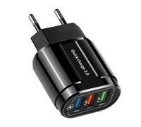 Fast Charging Block, Triple USB Port Wall Adapter for Fast Charging Smartphones, Portable Versatile Solution Adapter for Home Office Travel