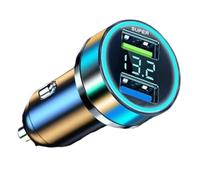 Fast Charging Car Charger Portable - Usb Power Adapter, Compact Auto Plug | 120w/240w Duals Output Chargers, Digital Voltage Display Unit, Quick Charge Smart Port Device, Charger For Road Trip Vehicle