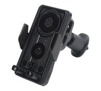 Fast Charging Car Mount 15W Wireless Magnetic Phone Holder with Auto Clamping for iPhone for android Smartphones Black
