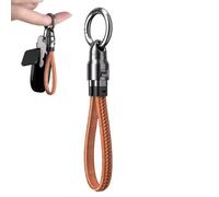 Fast Charging Cord Keyrings - 22cm Phone Charging Cable Keychain | Dūal Type C PD3.1 240W Rotating Short Wire Zinc Alloy | Travel Emerğency Power Data for Mobile Devices