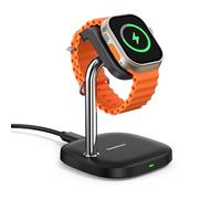 Fast Charging Stand for Apple Watch 11/Ultra 3/SE 3, 5W Magnetic Wireless Charger for Apple Watch Ultra 2/10/9/8/7/6/5/4/3/2/SE 2, Adjustable Angle Charger SwanScout 505A (Black)