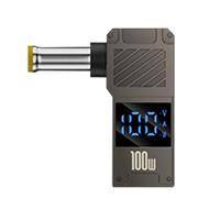 Fast Charging Type C to DC Connector Tip with Digital Display - Laptop Charging Adapter | 100W USB C to DC Charger | USB C to Laptop Barrel Jack Charging Adapter for Battery Pack Type C Port Devices