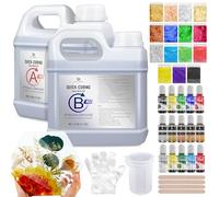 Fast Curing 86OZ Crystal Clear Epoxy Resin - 4 Hours Demold, Bubbles Free Casting Resin for DIY Art, Coasters, Jewelry Making, with Ink, Pigment, Mica, Flakes