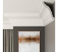 FAST DECOR Coving for Ceilings,White XPS Cornice, Lightweight Ceiling Moulding and Trim, Paintable Decorative Finish, Easy DIY Fit, Durable and Moisture Resistant (6m (3 Length), CW01)