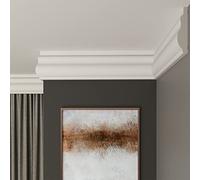 FAST DECOR Decorative Coving for Ceilings, Premium Extruded Polystyrene Cornice Coving, Lightweight Ceiling Moulding Trim, Flexible and Durable Ceiling Cornice Trim (CS21, Sample 20cm)