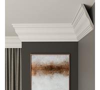 FAST DECOR Decorative Coving for Ceilings, Premium Extruded Polystyrene Cornice Coving, Lightweight Ceiling Moulding Trim, Flexible and Durable Ceiling Cornice Trim (CS17, Sample 20cm)