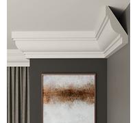 FAST DECOR Decorative Coving for Ceilings, Premium Extruded Polystyrene Cornice Coving, Lightweight Ceiling Moulding Trim, Flexible and Durable Ceiling Cornice Trim (CS13, 2M (1 Length))