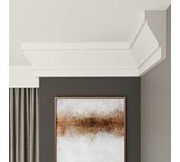 FAST DECOR Decorative Coving for Ceilings, Premium Extruded Polystyrene Cornice Coving, Lightweight Ceiling Moulding Trim, Flexible and Durable Ceiling Cornice Trim (CS10, 10M (5 Length))