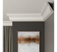 FAST DECOR Decorative Coving for Ceilings, Premium Extruded Polystyrene Cornice Coving, Lightweight Ceiling Moulding Trim, Flexible and Durable Ceiling Cornice Trim (CS22, 6M (3 Length))