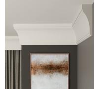 FAST DECOR Decorative Coving for Ceilings, Premium Extruded Polystyrene Cornice Coving, Lightweight Ceiling Moulding Trim, Flexible and Durable Ceiling Cornice Trim (CS32, 2M (1 Length))