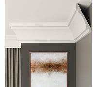FAST DECOR Decorative Coving for Ceilings, Premium Extruded Polystyrene Cornice Coving, Lightweight Ceiling Moulding Trim, Flexible and Durable Ceiling Cornice Trim (CS33, 2M (1 Length))