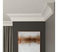 FAST DECOR Decorative Coving for Ceilings, Premium Extruded Polystyrene Cornice Coving, Lightweight Ceiling Moulding Trim, Flexible and Durable Ceiling Cornice Trim (CS07, Internal Corner 20cm)