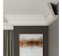 FAST DECOR Decorative Coving for Ceilings, Premium Extruded Polystyrene Cornice Coving, Lightweight Ceiling Moulding Trim, Flexible and Durable Ceiling Cornice Trim (CS19, Sample 20cm)