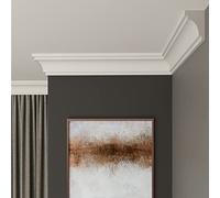 FAST DECOR Decorative Coving for Ceilings, Premium Extruded Polystyrene Cornice Coving, Lightweight Ceiling Moulding Trim, Flexible and Durable Ceiling Cornice Trim (CS03, Internal Corner 20cm)