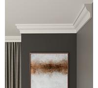 FAST DECOR Decorative Coving for Ceilings, Premium Extruded Polystyrene Cornice Coving, Lightweight Ceiling Moulding Trim, Flexible and Durable Ceiling Cornice Trim (CS02, External Corner 20cm)