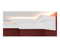 FAST DECOR LED Coving for Ceilings - White XPS Cornice Moulding, Lightweight Paintable Ceiling Trim, Decorative Cornice for Indirect LED Lighting, Easy DIY Installation (Sample 20cm, WW01)