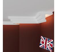 FAST DECOR Premium Coving Cornice 4 Meters, Coving for Ceilings Xps, Coving for Ceilings, Cornice Coving, Xps Coving for Ceiling, Moulding for Ceiling Lightweight