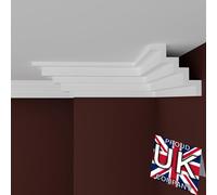FAST DECOR Premium Coving Cornice 8 Meters, Coving for Ceilings Xps, Coving for Ceilings, Cornice Coving, Xps Coving for Ceiling, Moulding for Ceiling Lightweight