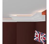 FAST DECOR Premium Led Coving Cornice 6 Meters, Coving for Ceilings Xps, Led Coving for Ceilings, Cornice Coving Led Lighting, Xps Coving for Ceiling, Moulding for Ceiling Lightweight