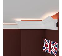 FAST DECOR Premium Led Coving Cornice, Coving for Ceilings, Led Coving for Ceilings, Cornice Coving Led Lighting, Xps Coving for Ceiling, Moulding for Ceiling Lightweight (2m, CLU16)