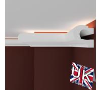 FAST DECOR Premium Led Coving Cornice, Coving for Ceilings, Led Coving for Ceilings, Cornice Coving Led Lighting, Xps Coving for Ceiling, Moulding for Ceiling Lightweight (ExternalCorner 20cm, CLU24)