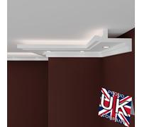 FAST DECOR Premium Led Coving for Ceilings Xps, 20cm Corner Product !Variation Available! Led Coving for Ceilings, Cornice Led Coving, Xps Led Coving for Ceiling Moulding Lightweight