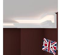FAST DECOR Premium Led Coving for Ceilings Xps, 20cm Corner Product !Variation Available! Led Coving for Ceilings, Cornice Led Coving, Xps Led Coving for Ceiling Moulding Lightweight