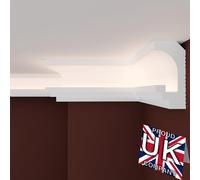 FAST DECOR Premium Led Coving for Ceilings Xps, 20cm Corner Product !Variation Available! Led Coving for Ceilings, Cornice Led Coving, Xps Led Coving for Ceiling Moulding Lightweight