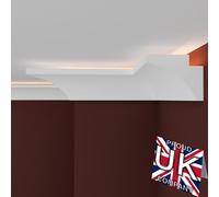 FAST DECOR Premium Led Coving for Ceilings Xps, 20cm Corner Product !Variation Available! Led Coving for Ceilings, Cornice Led Coving, Xps Led Coving for Ceiling Moulding Lightweight