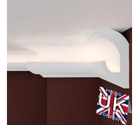 FAST DECOR Premium Led Coving for Ceilings Xps, 20cm Corner Product !Variation Available! Led Coving for Ceilings, Cornice Led Coving, Xps Led Coving for Ceiling Moulding Lightweight