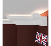 FAST DECOR Premium Led Coving for Ceilings Xps, 20cm Corner Product !Variation Available! Led Coving for Ceilings, Cornice Led Coving, Xps Led Coving for Ceiling Moulding Lightweight