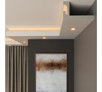 FAST DECOR Premium XPS LED Coving for Ceilings, Lightweight Decorative Cornice Moulding Trim, Paintable Finish, Easy DIY Installation, Cornice Coving, Ceiling Coving (CLS15, 6m (3 Length))