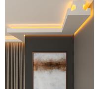 FAST DECOR XPS Ceiling Cornice Coving - Extruded Polystyrene Moulding Trim, Lightweight Decorative Coving for Ceilings, LED Coving, LED Cornice, LED Lighting Coving (CLL18, 2M (1 Length))